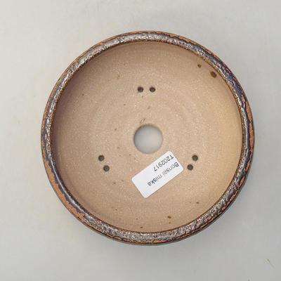 Ceramiczna miska bonsai 14,5 x 14,5 x 5 cm, kolor brązowy - 3