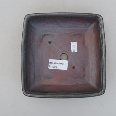 Ceramiczna miska bonsai 15 x 15 x 5,5 cm, kolor metalowy - 3