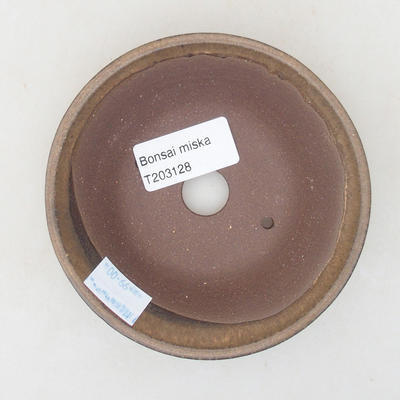 Ceramiczna miska bonsai 11 x 11 x 3,5 cm, kolor brązowy - 3