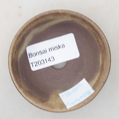 Ceramiczna miska bonsai 7 x 7 x 2 cm, kolor brązowy - 3