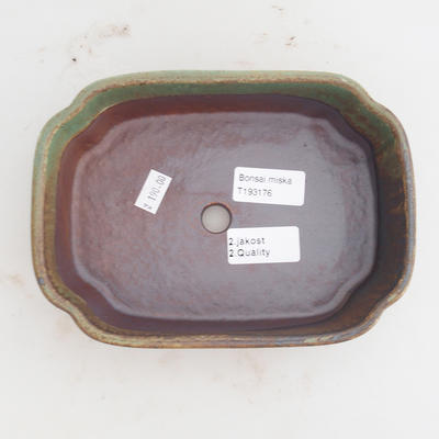 Ceramiczna miska bonsai 18 x 13,5 x 5 cm, kolor brązowo-zielony - 2. jakość - 3