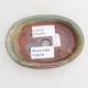 Ceramiczna miska bonsai 12 x 8,5 x 3 cm, kolor brązowo-zielony - 2. jakość - 3/4