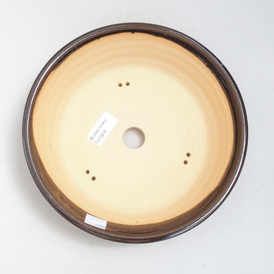 Ceramiczna miska bonsai 23,5 x 23,5 x 7 cm, kolor brązowy - 3