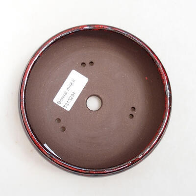 Ceramiczna miska bonsai 13,5 x 13,5 x 5 cm, kolor czerwono-czarny - 3
