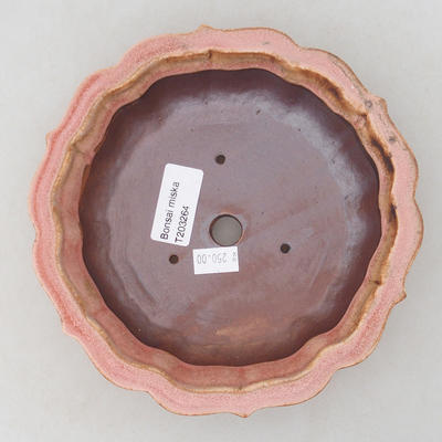 Ceramiczna miska bonsai 18 x 18 x 5 cm, kolor brązowo-różowy - 3