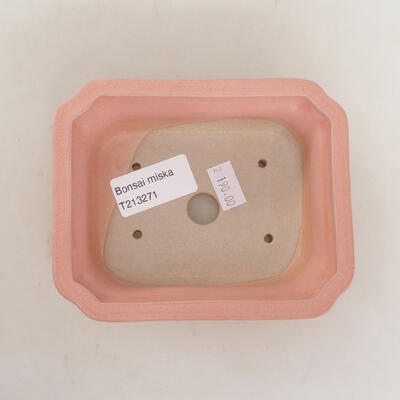 Ceramiczna miska bonsai 13,5 x 10,5 x 4 cm, kolor różowy - 3