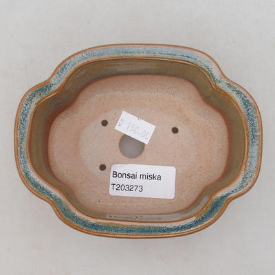 Ceramiczna miska bonsai 13 x 10 x 5 cm, kolor szaro-rdzawy - 3