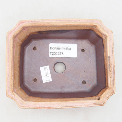 Ceramiczna miska bonsai 13 x 10,5 x 4 cm, kolor różowy - 3
