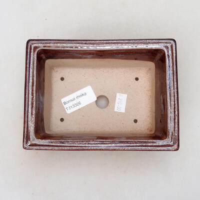 Ceramiczna miska bonsai 16 x 11,5 x 6 cm, kolor brązowy - 3