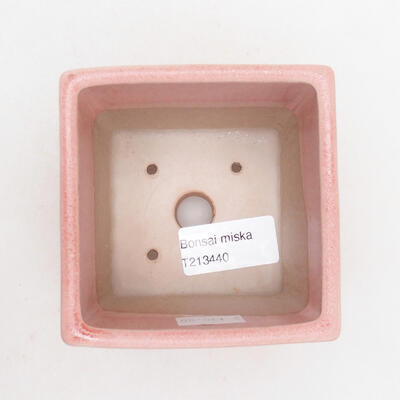 Ceramiczna miska bonsai 8,5 x 8,5 x 8,5 cm, kolor różowy - 3