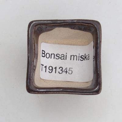 Mini miska bonsai 3,5 x 3,5 x 2,5 cm, kolor brązowy - 3