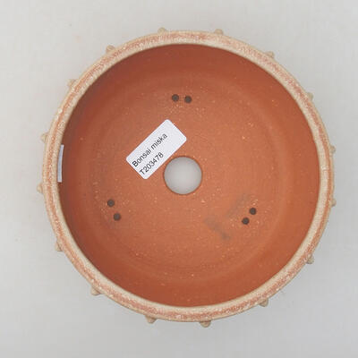 Ceramiczna miska bonsai 16 x 16 x 5,5 cm, kolor beżowy - 3