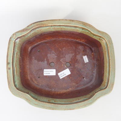 Ceramiczna miska bonsai 30 x 25 x 5,9 cm, kolor brązowo-zielony - 2. jakość - 3
