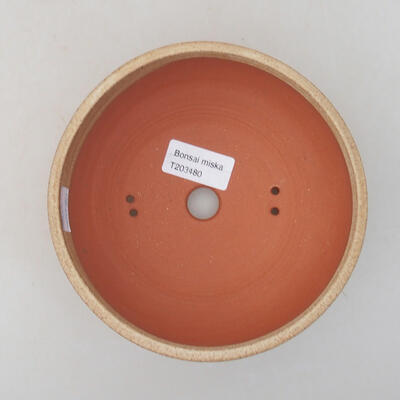 Ceramiczna miska bonsai 15,5 x 15,5 x 5,5 cm, kolor beżowy - 3