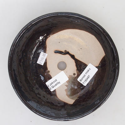 Ceramiczna miska bonsai 18 x 18 x 5 cm, kolor czarno-niebieski - 2. jakość - 3