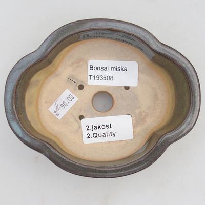 Ceramiczna miska bonsai 13 x 10 x 4,5 cm, kolor morski - 2. jakość - 3