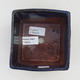 Ceramiczna miska bonsai 12 x 12 x 8,5 cm, kolor niebieski - 2. jakość - 3/4