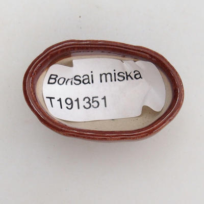 Mini miska bonsai 4 x 2,5 x 1,5 cm, kolor brązowy - 3