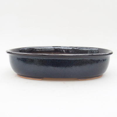 Ceramiczna miska bonsai 22 x 17 x 5 cm, kolor czarno-niebieski - 3