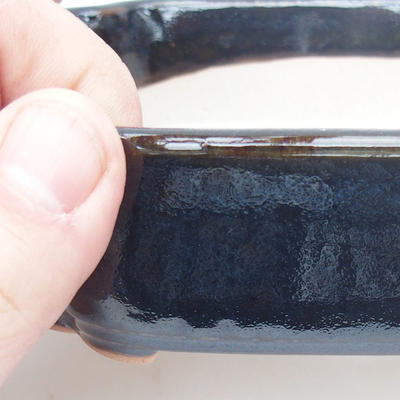 Ceramiczna miska bonsai 15,5 x 11,5 x 4,5 cm, kolor czarno-niebieski - 3