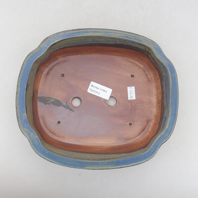 Ceramiczna miska bonsai 23 x 20 x 7 cm, kolor niebiesko-brązowy - 3