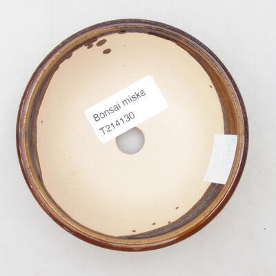 Ceramiczna miska bonsai 10 x 10 x 3,5 cm, kolor brązowy - 3