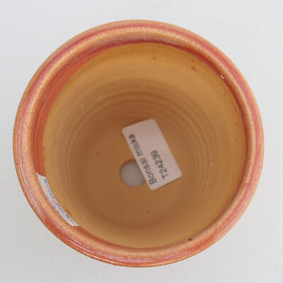 Ceramiczna miska bonsai 8,5 x 8,5 x 10,5 cm, kolor brązowo-różowy - 3