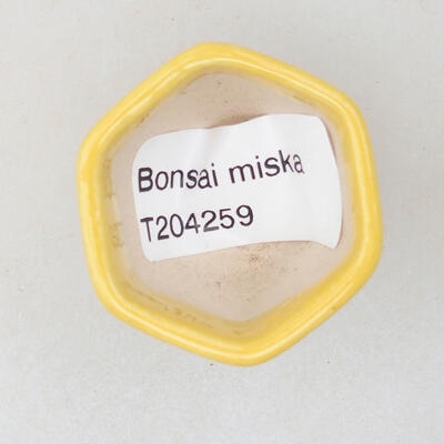 Mini miska bonsai 3,5 x 3,5 x 3 cm, kolor żółty - 3