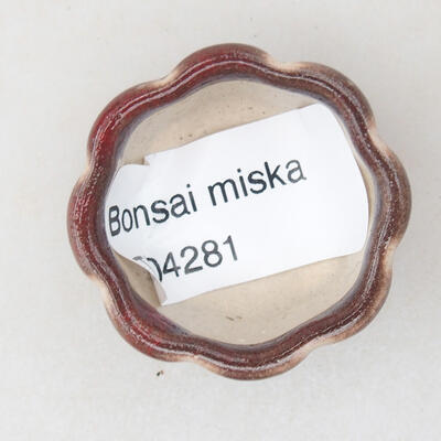 Mini miska bonsai 3,5 x 3,5 x 1,5 cm, kolor czerwony - 3