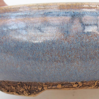 Ceramiczna miska bonsai 14,5 x 14,5 x 5 cm, kolor niebieski - 3