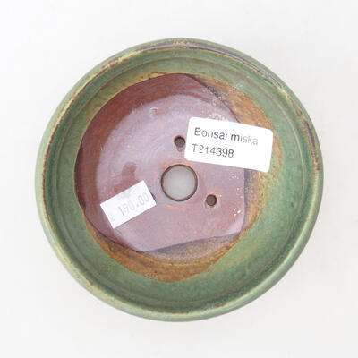 Ceramiczna miska bonsai 11 x 11 x 4,5 cm, kolor zielony - 3