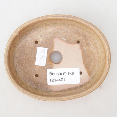 Ceramiczna miska bonsai 11,5 x 9,5 x 2,5 cm, kolor beżowy - 3