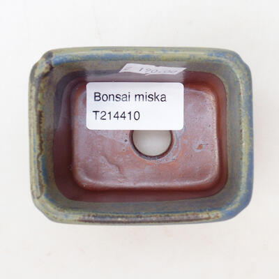Ceramiczna miska bonsai 7,5 x 6 x 4,5 cm, kolor zielono-niebieski - 3