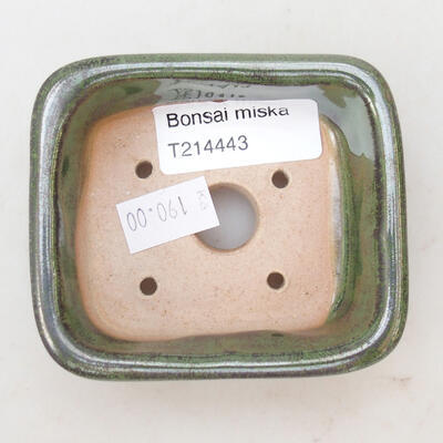 Ceramiczna miska bonsai 8 x 7 x 3,5 cm, kolor zielony metal - 3
