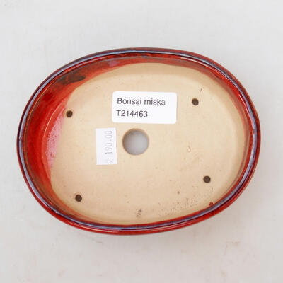 Ceramiczna miska bonsai 13 x 10 x 3,5 cm, kolor czerwono-brązowy - 3