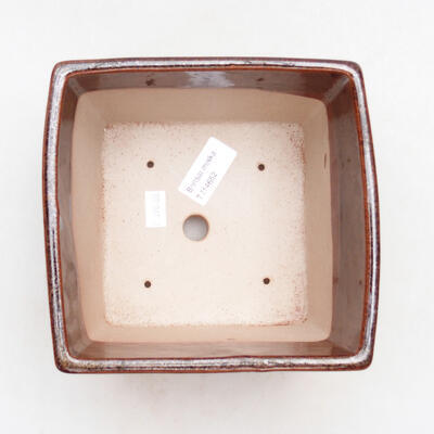 Ceramiczna miska bonsai 15 x 15 x 10,5 cm, kolor brązowy - 3