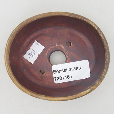 Ceramiczna miska bonsai 9,5 x 8,5 x 3,5 cm, kolor brązowo-zielony - 3