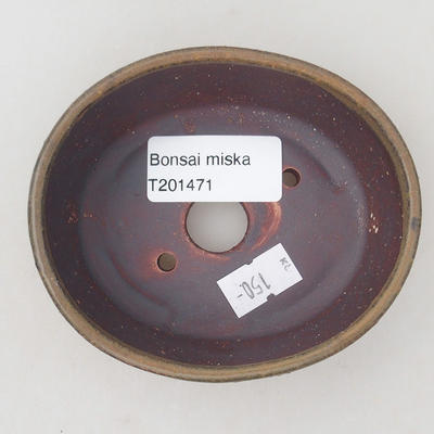 Ceramiczna miska bonsai 10 x 8,5 x 3,5 cm, kolor brązowy - 3