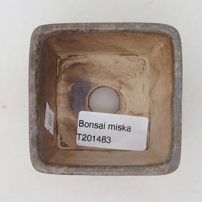 Ceramiczna miska bonsai 6,5 x 6,5 x 5 cm, kolor brązowo-niebieski - 3