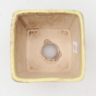 Ceramiczna miska bonsai 6,5 x 6,5 x 5 cm, kolor brązowo-żółty - 3