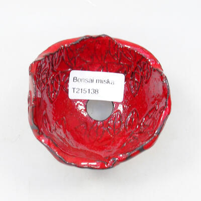 Ceramiczna muszla 8,5 x 8 x 6,5 cm, kolor czerwony - 3