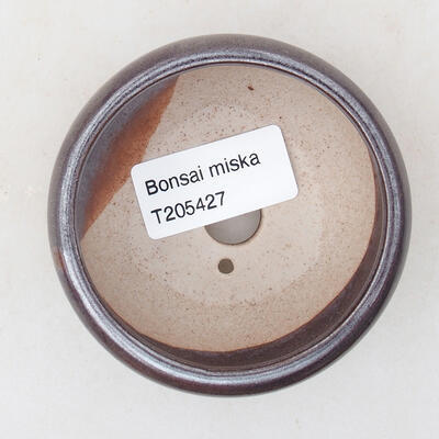 Ceramiczna miska bonsai 7 x 7 x 3,5 cm, kolor brązowy - 3