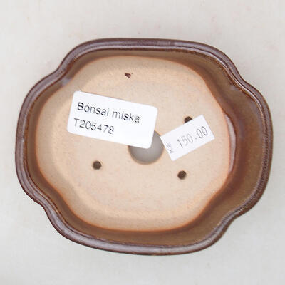 Ceramiczna miska bonsai 10 x 8,5 x 3 cm, kolor brązowy - 3