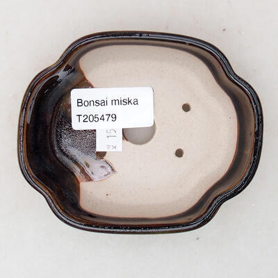 Ceramiczna miska bonsai 10 x 8,5 x 3 cm, kolor brązowy - 3