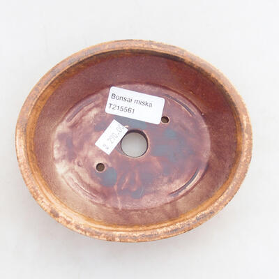 Ceramiczna miska do bonsai 14 x 12 x 4 cm, kolor różowo-brązowy - 3