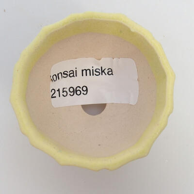 Ceramiczna miska bonsai 5 x 5 x 3,5 cm, kolor żółty - 3