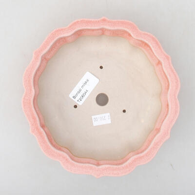Ceramiczna miska bonsai 17 x 17 x 4,5 cm, kolor różowy - 3