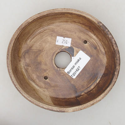 Ceramiczna miska bonsai 15 x 13,5 x 4 cm, kolor brązowy - 3
