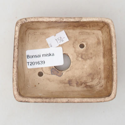 Ceramiczna miska bonsai 9,5 x 8 x 3,5 cm, kolor beżowy - 3