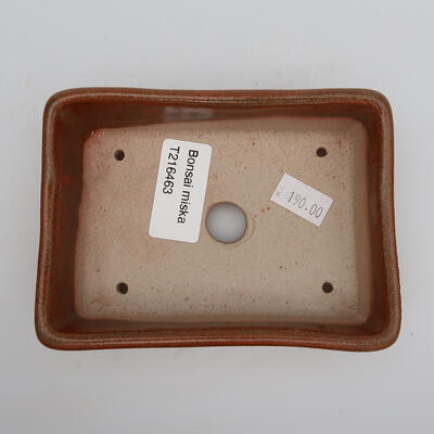 Ceramiczna miska bonsai 12 x 8,5 x 3,5 cm, kolor brązowy - 3